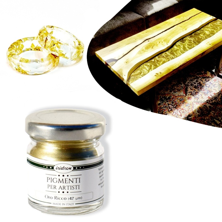 Pigmento metallico oro, argento, rame - ORO RICCO 25ML