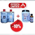 KIT RESINA EPOSSIDICA TRASPARENTE ATOSSICA GR 800 + GOMMA LIQUIDA DA COLATA GR 500