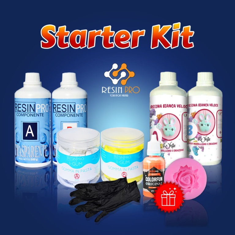 STARTER KIT con Resina e Gomma in pasta