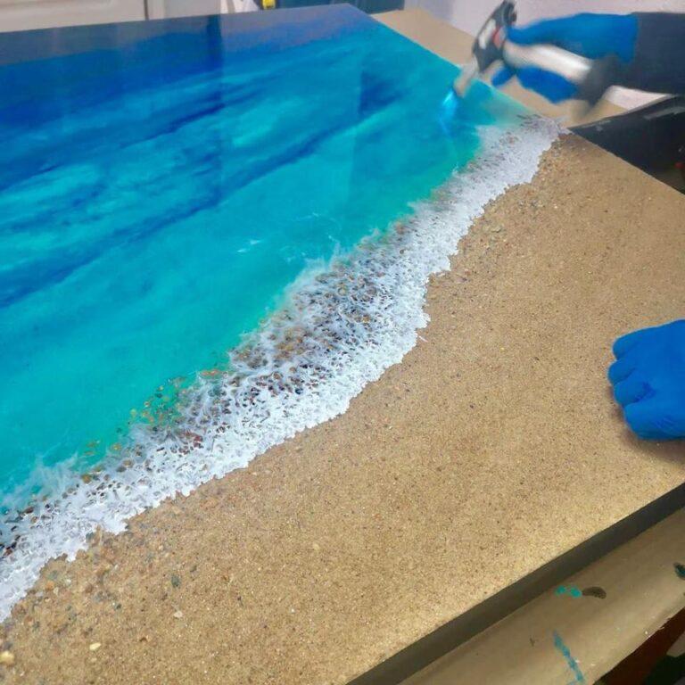 Come creare l'effetto onda del mare nei quadri in Resina Epossidica ...