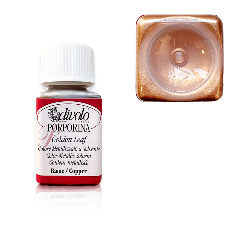 Porporina Oro, Argento e Rame in Vernice 50 ml – Golden Leaf - Rame