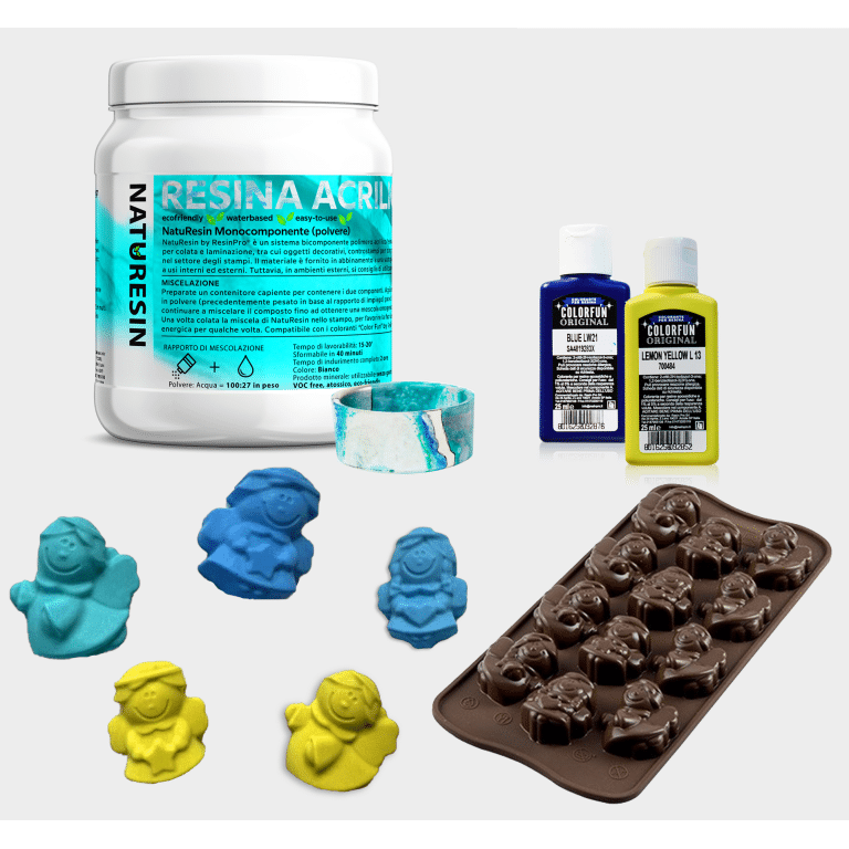 NatuResin - Kit per creare giochi per bambini in Resina - Set Angeli (resina + stampi angeli - giocattolo per ragazze)