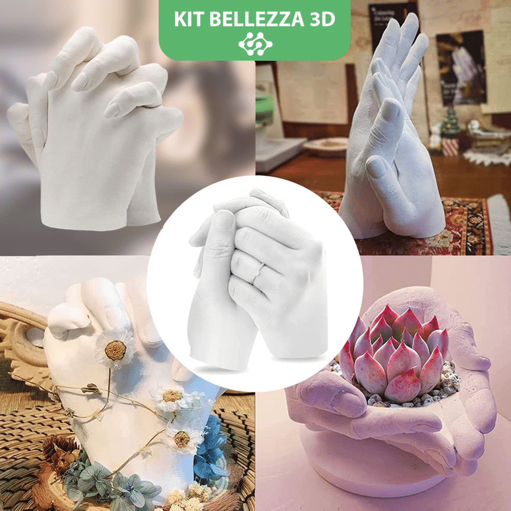 KIT BELLEZZA 3D - Kit per Calco Mani. Crea la tua scultura 3D