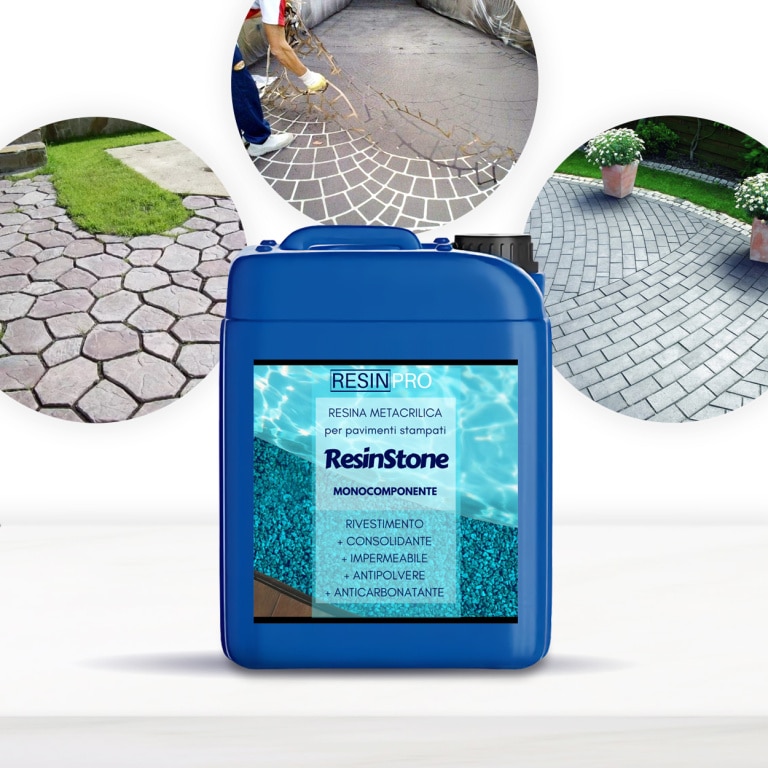ResinStone - Resina Monocomponente Metacrilica per Cemento e Pavimenti Stampati - Rinforza e Protegge!