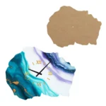 Pannello in Legno a Forma di Geode per Orologio in Resina 50х38cm