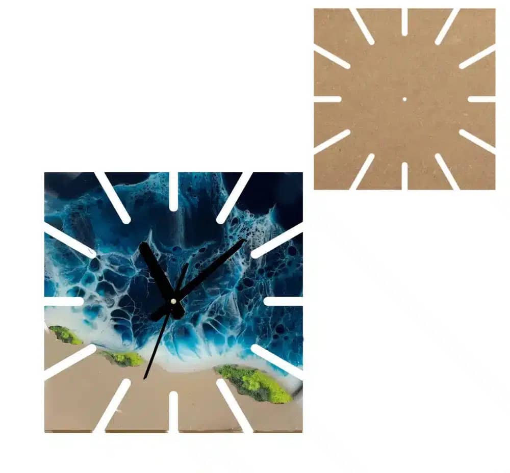 Pannello in Legno (MDF) per Orologio da Parete Quadrato 40x40 cm