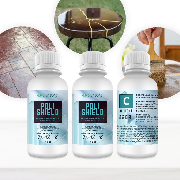 POLISHIELD - Vernice bicomponente poliuretanica antigraffio - 500 gr, Lucida