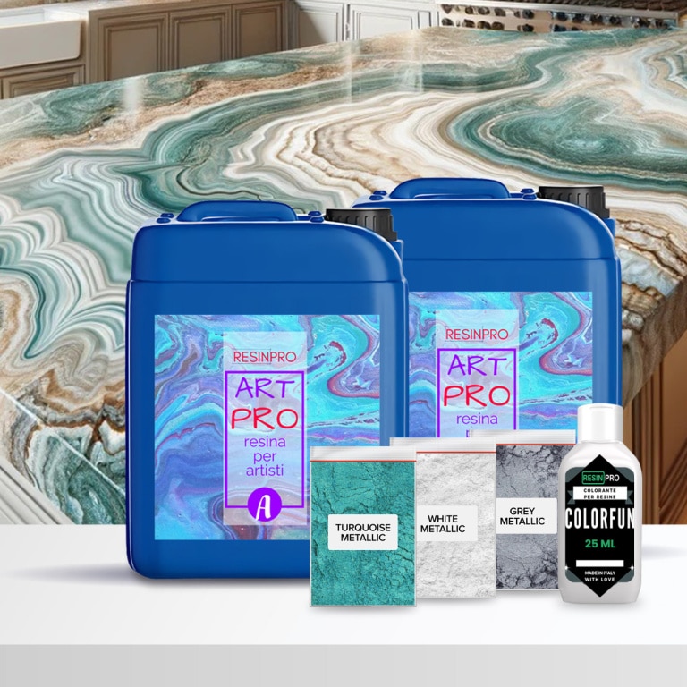 Kit top cucina - Quarzite Amazonite, Piccolo 2kg