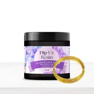 Resina UV DIP Trasparente 30 ml ad alta viscosità - Resina UV DIP 30 + filo d'oro