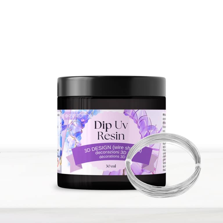 Resina UV DIP Trasparente 30 ml ad alta viscosità - Resina UV DIP 30 + filo d'argento