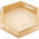 Vassoio esagonale in legno con manici