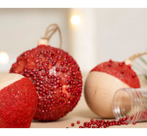 Palla di Natale in legno da decorare - Diametro 6 cm