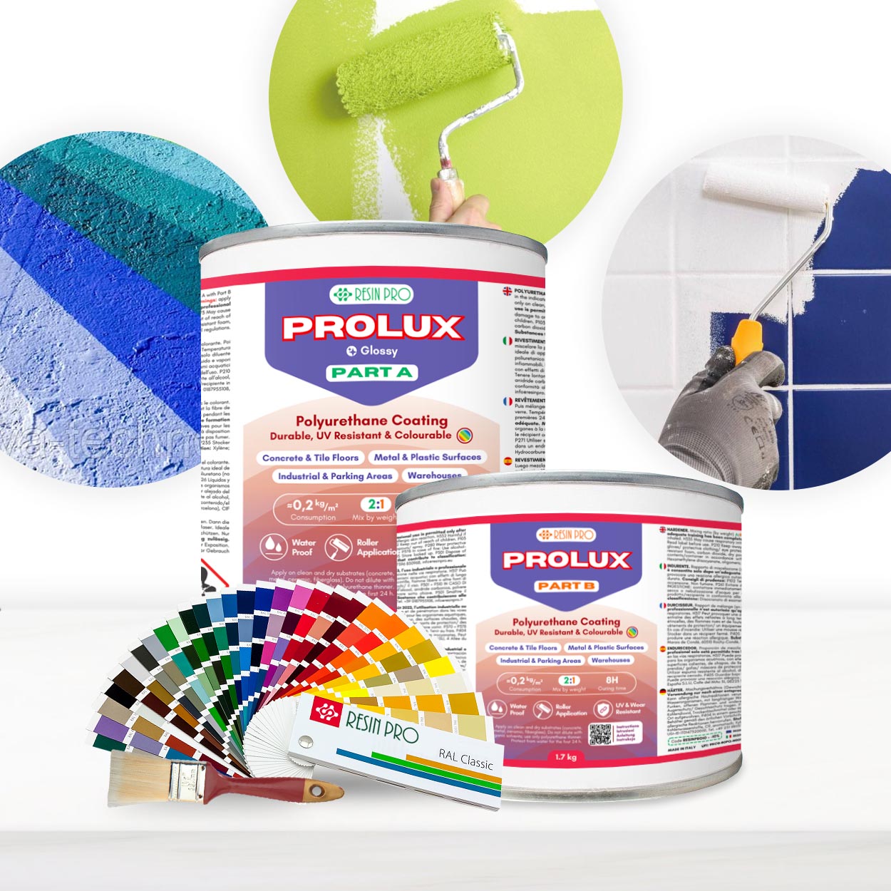 PROLUX - Vernice per Piastrelle Cemento Plastica e Metallo - Carrabile