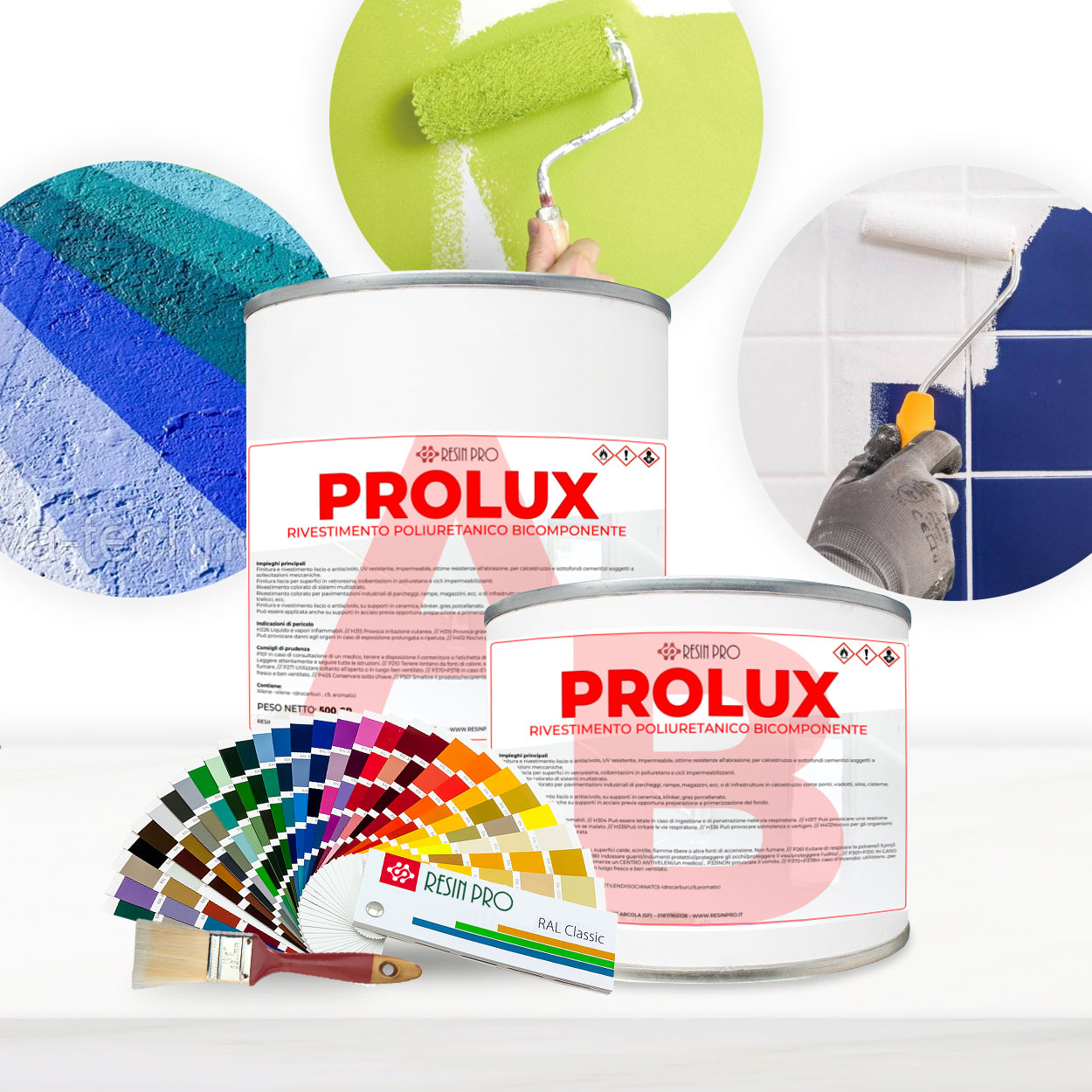 PROLUX - Vernice per Piastrelle Cemento Plastica e Metallo - Carrabile 50m²