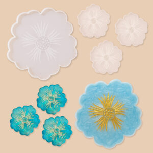 Stampi in silicone – Set “Fiori” Vassoio + 3 Sottobicchieri