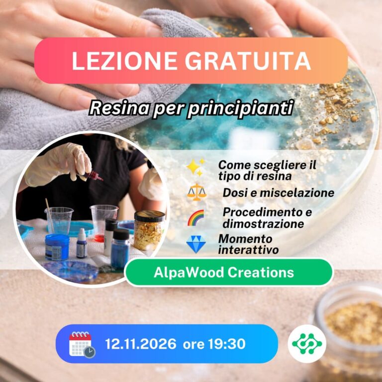 LEZIONE GRATUITA: RESINA PER PRINCIPIANTI