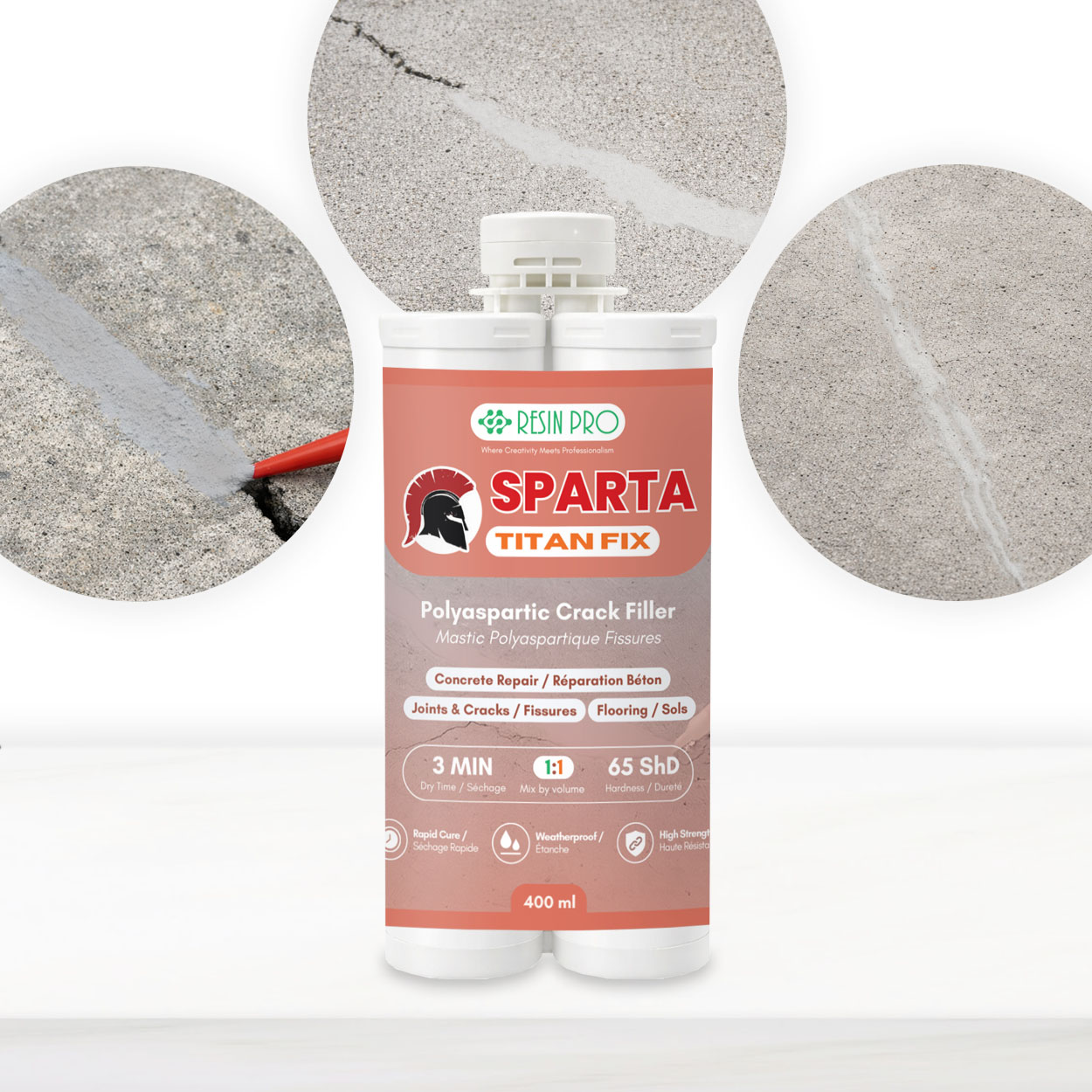 TITANFIX Mastice poliaspartico per riparazione delle fessure del calcestruzzo 400 ml